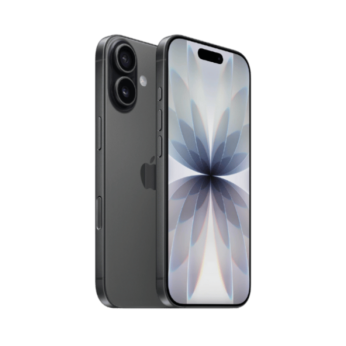 Apple iPhone 16 in black screen and glass back